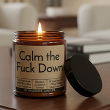 Load image into Gallery viewer, Funny Saying Scented Candle Jar - Calm the Fuck Down
