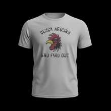Load image into Gallery viewer, “Cluck Around &amp; Find Out” Rooster Tee – Grey Unisex T-Shirt
