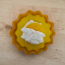 Load image into Gallery viewer, Lemon Pie Candle – 3” Dessert Candle, Lemon Pie Scented, Handmade Food Candle in Tin, 12 Hour Burn
