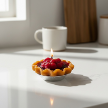 Load image into Gallery viewer, Cherry Pie Candle – 3” Dessert Candle, Cherry Pie Scented, Handmade Food Candle in Tin, 12 Hour Burn
