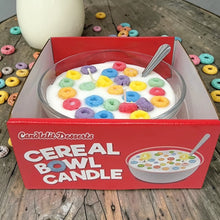 Load image into Gallery viewer, Fruity Rings Cereal Bowl Scented Candle – 10 oz, 3 Wicks, Handmade in the USA
