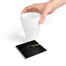 Load image into Gallery viewer, Dark Side of the Moon Inspired Ceramic Coaster, Prism Rainbow Album Art Coaster, Classic Rock Decor, Music Lover Gift, Glossy Tile Coaster with Cork Back
