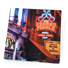 Load image into Gallery viewer, Ceramic Coaster  - Nashville Landmark - Broadway - 2nd Fiddle Layla
