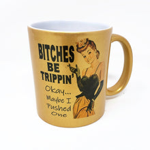 Load image into Gallery viewer, 11oz Gold Metallic Mug - Funny Retro Humor
