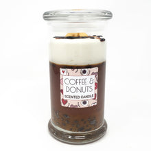 Load image into Gallery viewer, Coffee &amp; Donut Scented Candle w/ Lid

