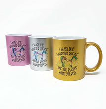 Load image into Gallery viewer, 11oz Gold Metallic Mug - Funny Retro Humor
