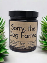 Load image into Gallery viewer, Funny Saying Scented Candle Jar - Sorry, the Dog Farted
