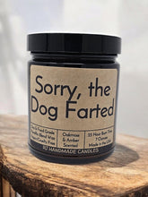 Load image into Gallery viewer, Funny Saying Scented Candle Jar - Sorry, the Dog Farted
