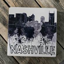 Load image into Gallery viewer, Ceramic Coaster  - Nashville B&amp;W Paint
