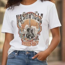Load image into Gallery viewer, Adult Tee - Nashville Music City Guitar Graphic
