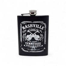 Load image into Gallery viewer, Large 8 oz Hip Flask - Nashville Music City

