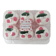 Load image into Gallery viewer, 6 Pack - Scented Pink Floral Cupcake Candles
