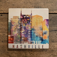 Load image into Gallery viewer, Ceramic Coaster  - Nashville Watercolor
