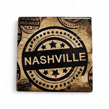Load image into Gallery viewer, Ceramic Coaster - Nashville Brown Stamp
