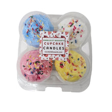 Load image into Gallery viewer, 4 Pack - Birthday Cake Scented Cupake Candles
