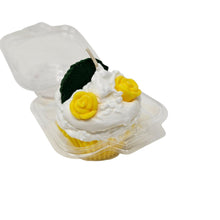 Load image into Gallery viewer, Scented Yellow Floral Decorated Cupcake Candle
