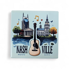 Load image into Gallery viewer, Ceramic Coaster  - Nashville Music Landmark Illustration
