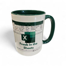 Load image into Gallery viewer, 15 oz Extra Large Coffee Mug - Freak in the Sheets Spreadsheet
