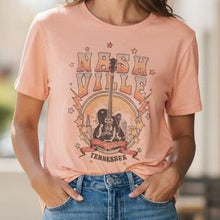 Load image into Gallery viewer, Adult Tee - Nashville Music City Guitar Lightning Graphic
