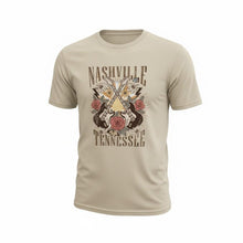 Load image into Gallery viewer, Adult Tee - Nashville Guitar Flowers Graphic
