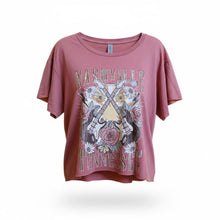 Load image into Gallery viewer, Adult Tee - Nashville Guitar Flowers Crop Top
