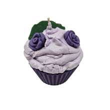 Load image into Gallery viewer, Scented Cupcake Candle - Purple Floral
