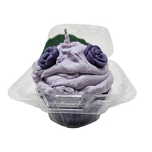 Load image into Gallery viewer, Scented Cupcake Candle - Purple Floral
