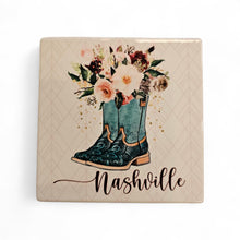 Load image into Gallery viewer, Ceramic Coaster  - Nashville Floral Boots
