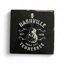 Load image into Gallery viewer, Ceramic Coaster  - Nashville Black &amp; White Guitar
