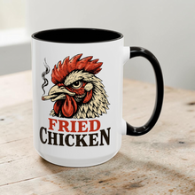 Load image into Gallery viewer, Funny Fried Chicken Mug – Smoking Chicken Coffee Mug, 15 oz Ceramic, Sarcastic Food Humor, Double-Sided Print
