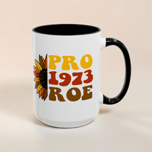 Load image into Gallery viewer, Pro Roe 1973 Mug – Feminist Reproductive Rights Coffee Mug, 15 oz Ceramic, Double-Sided Print
