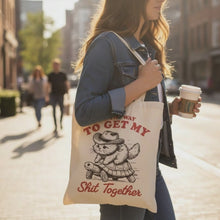 Load and play video in Gallery viewer, Canvas Tote Bag - On the Way to Get My Shit Together
