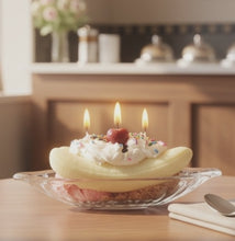 Load and play video in Gallery viewer, Scented Banana Split Candle - 3 Wicks
