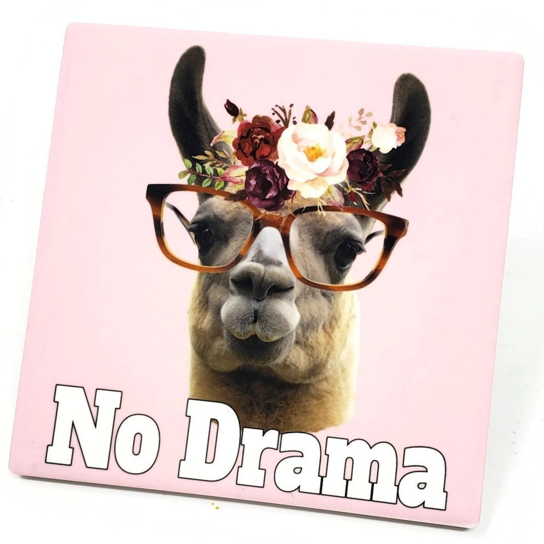 No Drama Llama  Sandstone Coaster