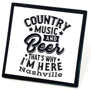 Country Music & Beer Nashville Sandstone Coaster