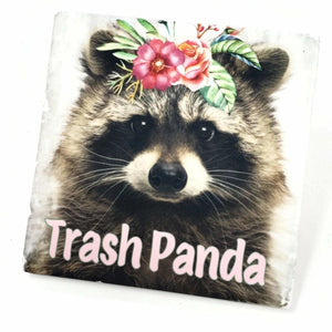 Sandstone "Thirsty Stone" Coaster - Trash Panda