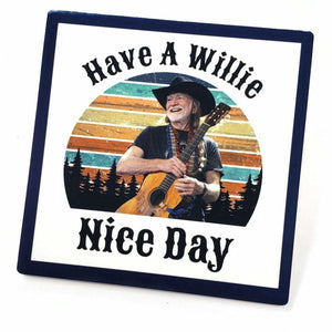 Sandstone "Thirsty Stone" Coaster - Have a Willie Nice Day