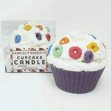 Load image into Gallery viewer, Jumbo Fruit Loops Style Scented Cupcake Candle
