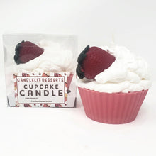 Load image into Gallery viewer, Jumbo Strawberry  Cupcake Candle
